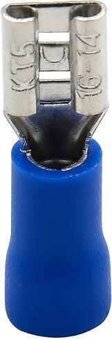 Baomain 0.187" Blue Female Insulated Spade Wire Connector 3/16'' Electrical Crimp Terminal 16-14 AWG 4.8 x 0.5mm FDD2-187 (100PCS) in Saudi Arabia