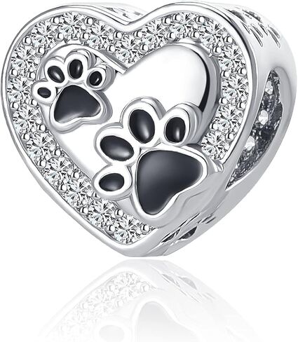Pet Dog Cat Charm for Pandora Bracelets Paw Print Bead for Mothers Day Gifts Jewelry in Kuwait