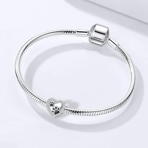 Pet Dog Cat Charm for Pandora Bracelets Paw Print Bead for Mothers Day Gifts Jewelry in Kuwait