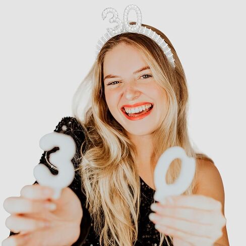 WHAVEL 40th Birthday Decorations for Her, Pearl Birthday Headband 40 Birthday Crown 40th Birthday Gifts Birthday Crown Happy Birthday Accessories for Women in Saudi Arabia