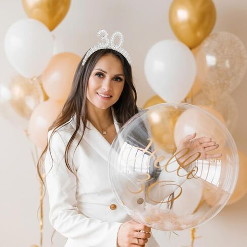WHAVEL 40th Birthday Decorations for Her, Pearl Birthday Headband 40 Birthday Crown 40th Birthday Gifts Birthday Crown Happy Birthday Accessories for Women in Saudi Arabia