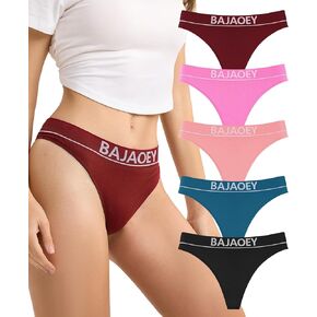 Women Thongs Underwear Pack,Breathable Seamless Thong Panties Comfortable No Show Underwear for Ladies 5 Pack S-XL