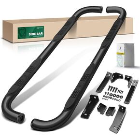 YHTAUTO 3 Inch Running Boards Side Step Bars Fit for 1999-2018 Chevy Silverado & GMC Sierra 1500/2500 HD/3500 HD - Standard/Regular Cab, 90-Degree Bent End S/S 304 Polished, Truck Cab Side Step Rails
