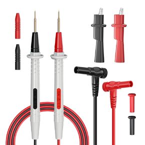 Goupchn Multimeter Test Leads Kit with Push On Alligator Clips Stackable Banana Plug to Test Hook Cable Set for Electrical Testing 1000V 10A