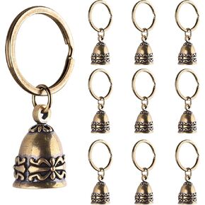 Framendino, 10 Pack Antique Copper Wind Chimes Bells Door Knob Bell for Home Christmas Decoration