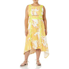 MAKING THE CUT Women's Sleeveless Cut Out Assymmetric Hem Maxi Dress