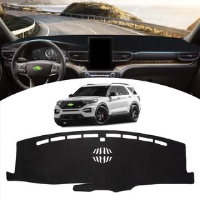 Dash Cover for Toyota Highlander 2020-2024 Accessories Left Rudder Dashboard Cover Mat Pad Protector Non-Slip Backing Polyester PVC Bottom Materials Black