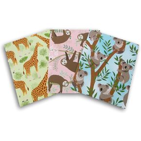 Making the Grade Cute Cartoon Animals Folders Bundle - 3-Hole 2-Pocket Portfolio Folders - Set of 3