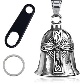 Motorcycle Bell Good Luck Keychain - Guardian Angel Motorcycle Keyring, Guardian Bell Motorcycle Accessories, Key Chain for Luck, Bike Bell for Men Women Bikers Riders Pets