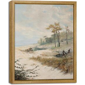 Pyradecor Bluff-Bowed Scheveningen Boats at Anchor Artwork Classical Marine Oil Painting Vintage Wall Art Retro Framed Farmhouse Decor for Living Room Bedroom Decorations