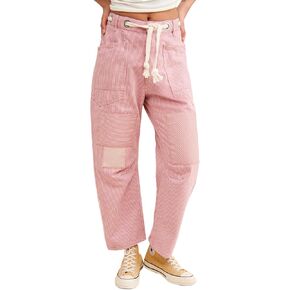 Kedera Women Casual Barrel Jeans Pants Loose Wide Leg Baggy Pants Mid Waist Boyfriend Y2k Trousers Streetwear