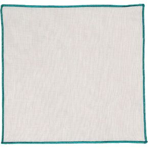 Men Pocket Square Linen with Embroidered Edge ~ Suit Accessories For Wedding, Formal event 24cm x 24cm