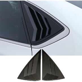 ABS Carbon Fiber Print Rear Side Window Louvers Air Vent Scoop Shades Cover Blinds Trim for Nissan Sentra 2013-2019(Matte Black)