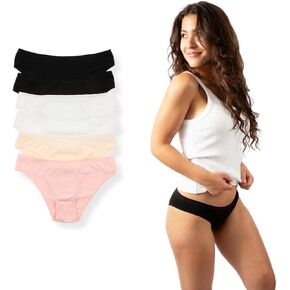 6-Pack Seamless Cotton Bikini Underwear Multicolor
