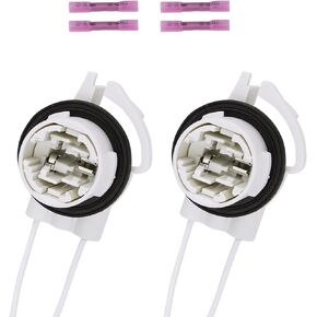 2 PCS Car Tail Light Plug-in Kit, Signal Light Socket Wiring Harness Connector Replacement 19258649, High Temperature Resistant Adapter with 4 Terminals, Compatible with Chevrolet (White)