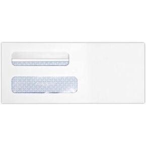 LUXPaper Quality Park #8 5/8 Double Window Envelopes | Redi-Seal | 3 5/8" x 8 5/8" | White | 24lb. Text | 50 Qty