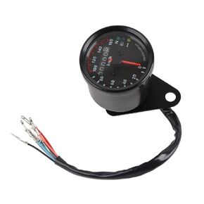 Speedometer for Motorcycle-Anauto 12V Odometer Speedometer,Universal LED Backlight Motorcycle Odometer Speedometer Gauge K/MH Single Indicator(Black)