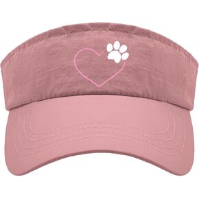 Sun Visors for Women Uv Protection Heart Dog Paw Cute Womens Sport Caps for Climbing Visor Black