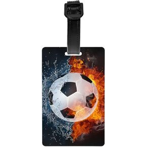 Soccer Backpack Tags for Boys, Kids Luggage Tags for Suitcases, Sports Name Tags for Teens Adults for Travel, Cool Small Bag Tag ID Identifier Label for Travel Bags
