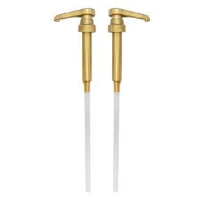 Gold Coffee Syrup Pumps | Fits 25.4oz/750ml Liter Torani, Jordan's Skinny, Davinci and Monin 33.8oz Plastic Bottles | Does Not Fit Monin Liter 750ml | 4-Pack