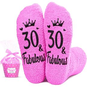 HAPPYPOP 30th Year Old Birthday Gifts for Women - Socks for 30 Year Olds, Best Gifts for 30 Year Old Woman