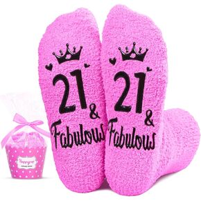 HAPPYPOP 21st Year Old Birthday Gifts for Women - Socks for 21 Year Olds, Best Gifts for 21 Year Old Woman
