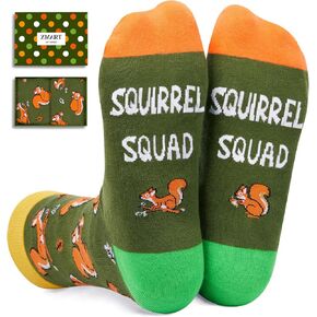 Squirrel Gifts for Squirrel Lovers - Funny Squirrel Socks for Women Men, Crazy Socks for Teens