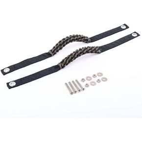 Savadicar 2 Pack Paracord Roll Bar Grab Handles for 2018-2024 Jeep Wrangler JL JLU 4XE & Gladiator JT, Comfortable Cylindrical Weave for Secure Grip, Essential Interior Accessories, Red