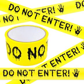 Halloween Decorations Caution Tape,Do Not Enter Yellow Scary Caution Tape Roll 4.8CM*25M Hazard Warning Tape Indoor Barricade Safety Outdoor Spooky DIY Decorative Accessory For Party,Door,Danger Areas