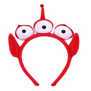 Three-Eyed Alien Headband Toy Alien Ears Headband Green Monster Plush Hairband for Kids Adults Hair Accessories-Dark Green