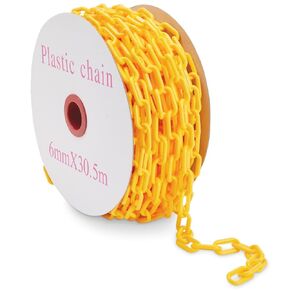 Stockroom Plus 100-Feet Plastic Chain Links - Privacy Safety Barrier for Fence, Gate (1.5-Inch, Black)