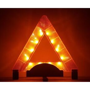 Emergency Warning Triangle by Lumen Wand Store for Road Side Safety, Vehicle Breakdown, and Hazard Marking - Internal LED Illumination Combined with External Reflectivity,