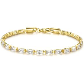 14K Gold Bracelets for Women Non-Tarnish Tennis Bracelets for Women Men Bracelet Rectangle Cubic Zirconia Dainty Gold Bracelet Jewelry (6.5'' 7'' 7.5'' 8'' 9'')