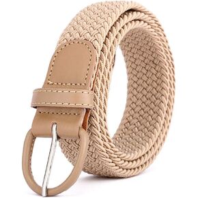 Mens Belt, Elastic Braided Belt, Men Braided Elastic Stretch Woven Belt