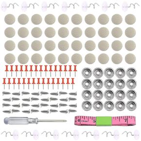 DEDC 60pcs Car Roof Headliner Repair Button Grid Cloth Car Roof Repair Kit Universal Car Roof Snap Rivet with Installation Tool for Interior (Beige)