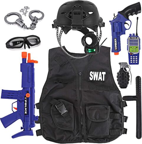 Liberty Imports Kids Costume Dress Up Deluxe Role Play Set with Helmet, Night Vision Monocular, Guns, Weapons, Accessories in Saudi Arabia