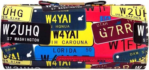 JNB License Plate Faux Patent Leather Clutch with Bow in Saudi Arabia