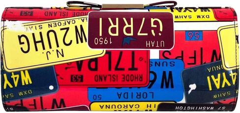 JNB License Plate Faux Patent Leather Clutch with Bow in Saudi Arabia