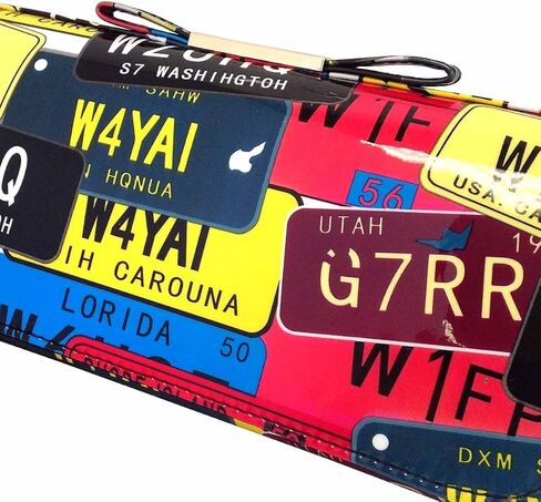 JNB License Plate Faux Patent Leather Clutch with Bow in Saudi Arabia