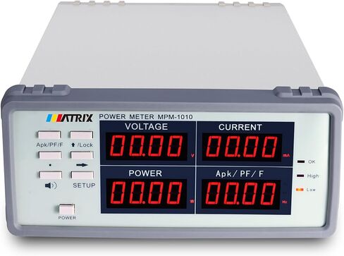 عداد الطاقة MATRIX MPM-1010، مقياس واط 15 هرتز - 650 هرتز، اختبار التيار والجهد لمقياس الطاقة AC/DC، مقياس متعدد عالي الدقة مع مجموعة الحد العلوي والسفلي وإنذار ضوء الصوت in Kuwait