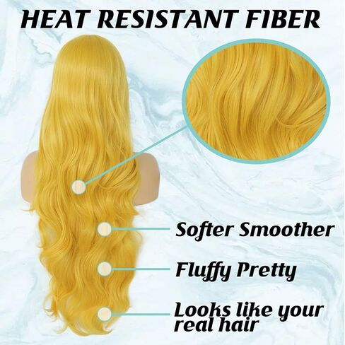 Anogol Hair Cap+Synthetic Wigs Blonde Cosplay Wig With Bangs Long Straight Hair For Daily Life For Halloween Cosplay Party Wig For Christmas Wig in Kuwait