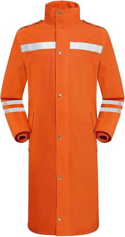iCreek Raincoat Waterproof Men's Long Rain Jacket Lightweight Rainwear Reflective Reusable with Hood in Saudi Arabia