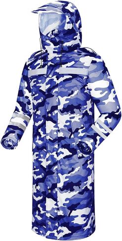 iCreek Raincoat Waterproof Men's Long Rain Jacket Lightweight Rainwear Reflective Reusable with Hood in Saudi Arabia