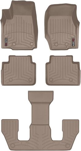 WeatherTech Custom Fit FloorLiners for Jeep Grand Cherokee L (6-Passenger) - Full Set (441696-1-2-3), Black in Kuwait