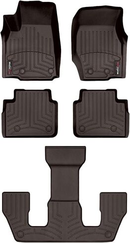 WeatherTech Custom Fit FloorLiners for Jeep Grand Cherokee L (6-Passenger) - Full Set (441696-1-2-3), Black in Kuwait