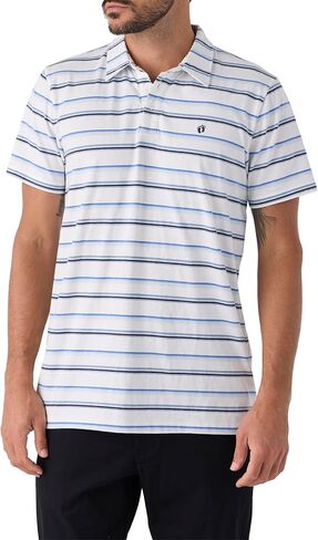 Hang Ten Mens Striped Polo Shirt - Casual Collared Polo T-Shirt for Men - Vintage Inspired Knit Polo in Saudi Arabia
