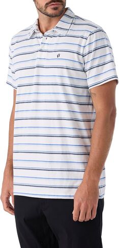 Hang Ten Mens Striped Polo Shirt - Casual Collared Polo T-Shirt for Men - Vintage Inspired Knit Polo in Saudi Arabia