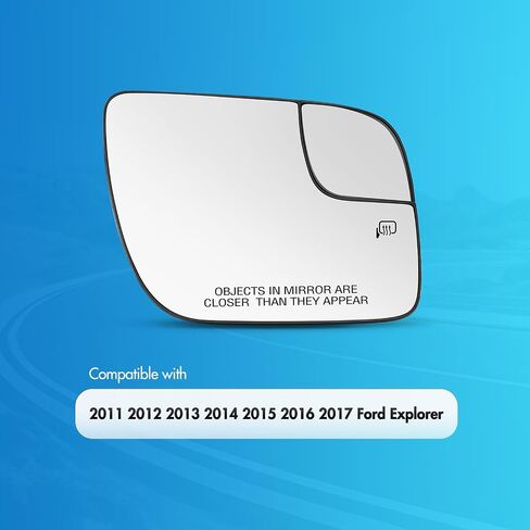 Compatible with Ford Explorer Passenger Side Mirror 2011 2012 2013 2014 2015 2016 2017 - Right Side View Mirror Replacement, Heated, Chrome Convex Mirror with Backing Plate, BB5Z17K707B in Saudi Arabia