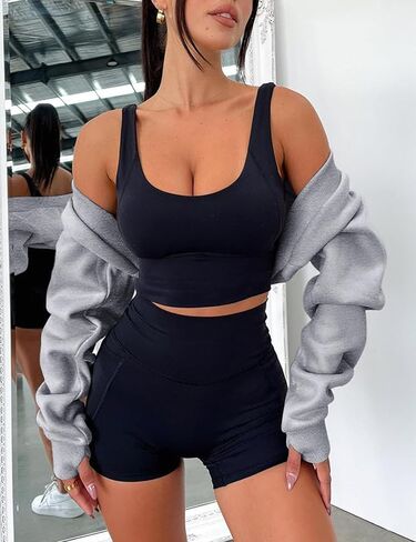 Women's Bolero Sweater Shrugs Y2K Open Front Workout Sweatshirt Long Sleeve Crop Tops in Saudi Arabia