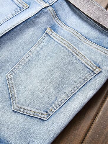 Men’s Jeans Slim Fit Skinny Jeans for Men, Stacked Straight Leg Fashion Ripped Jeans Pants for Men in Saudi Arabia